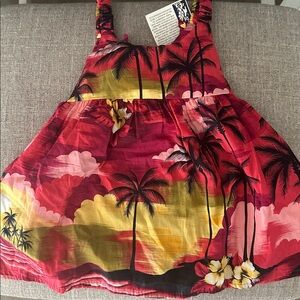 Aloha Republic Baby Girl Hawaiian Dress Made in Hawaii red pink yellow sunset